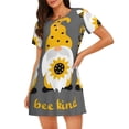 thumbnail image 1 of Fotbe Bee Kind Bata de Dormir para Mujer con Estampado, Camisón de Algodón de Manga Corta, Ropa de Dormir Casual, 1 of 6