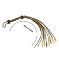 thumbnail image 3 of Handwoven Black and Gold Leather O Nine Tails Whip for Training with Leaf Tail Design, 3 of 4