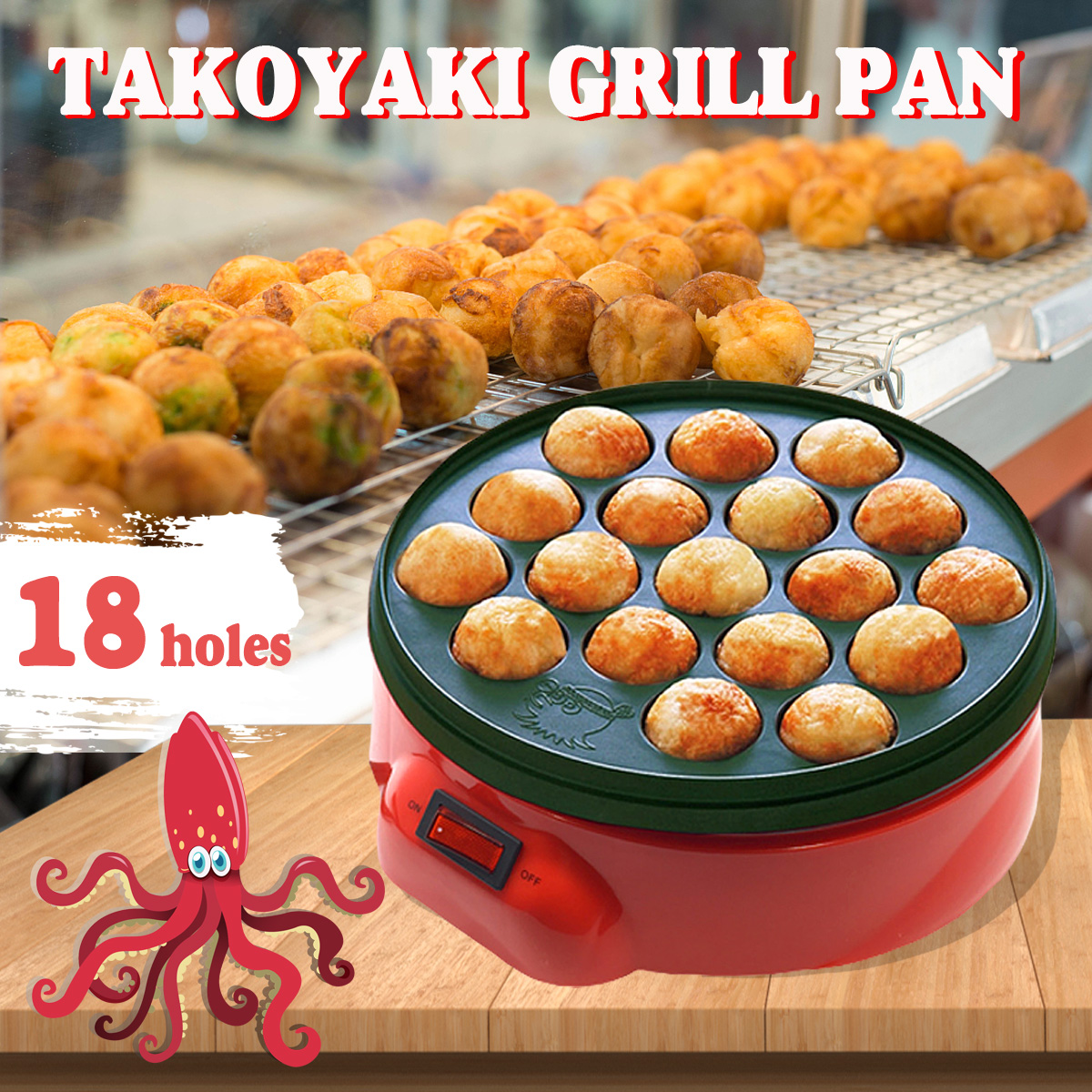 650W Takoyaki Grill Pan maker cooking plate stove machine Octopus,18