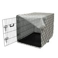 thumbnail image 3 of Abstract Dog Crate Cover, Geometric Monochrome Modern Pattern with Lines Squares Lattice, Easy to Use Pet Kennel Cover Small Dogs Puppies Kittens, 7 Sizes, Charcoal Grey Eggshell, by Ambesonne, 3 of 6