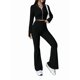 thumbnail image 1 of Conjunto de Dos Piezas para Mujer, Pantalón Corto de Larga con Cremallera y Pantalones, Chándal Sexy y Ajustado para Estar en Casa. Negro M, 1 of 6