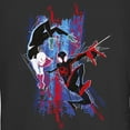 thumbnail image 2 of Junior's Spider-Man: Across the Spider-Verse Miles Morales and Spider Gwen  Graphic Tee Black Large, 2 of 3