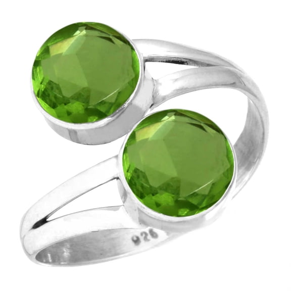 Peridot Quartz Ring 925 Sterling Silver Handmade Jewelry