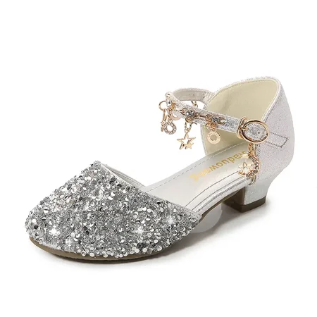 

Girls Rhinestones Decor Sandals Princess Shoes Dress Shoes Flower Girl Shoes Wedding Party Host Catwalk High Heels