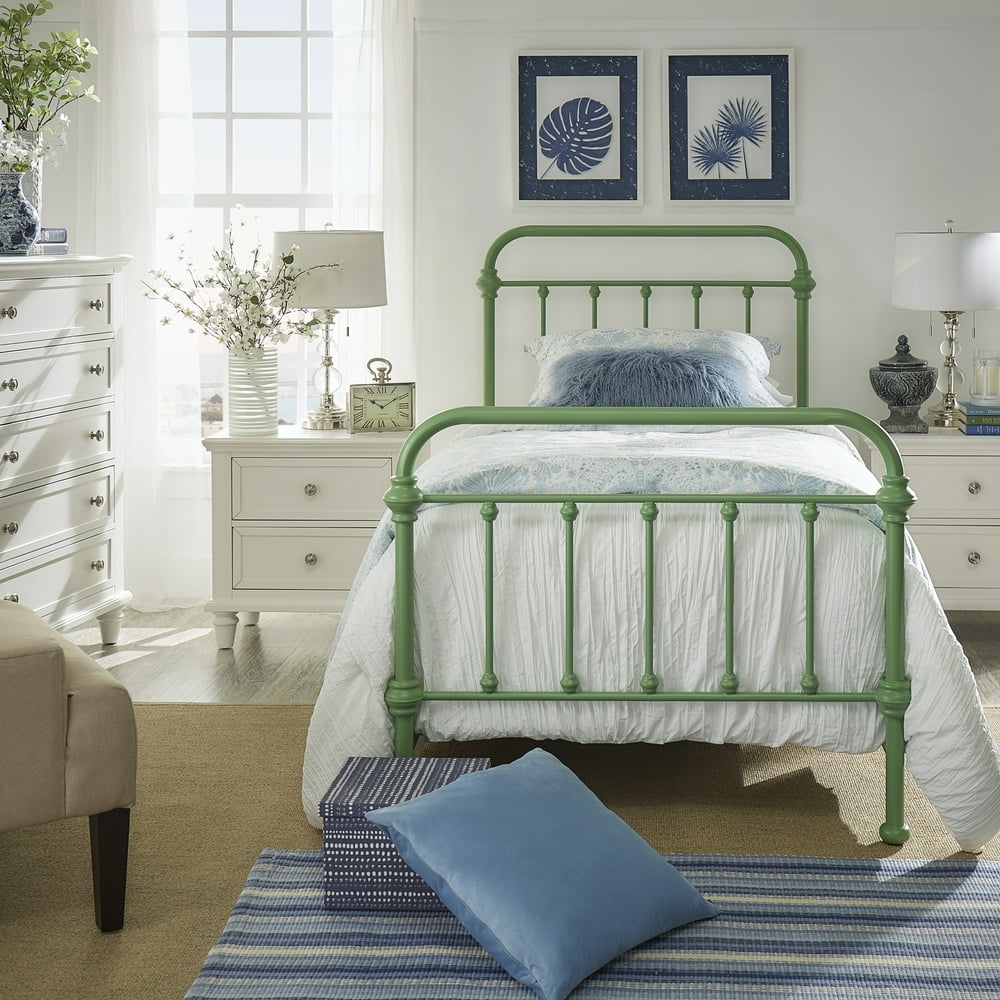 Weston Home Nottingham Metal Twin Bed, Meadow Green