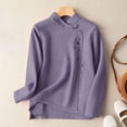 thumbnail image 5 of Breezora Women's Embroidered Thermal Long Sleeve Shirt Lined Winter Base Layer Top M Size Purple, 5 of 5