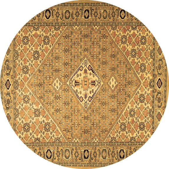 Ahgly Company Indoor Round Persian Brown Traditional Area Rugs, 6' Round