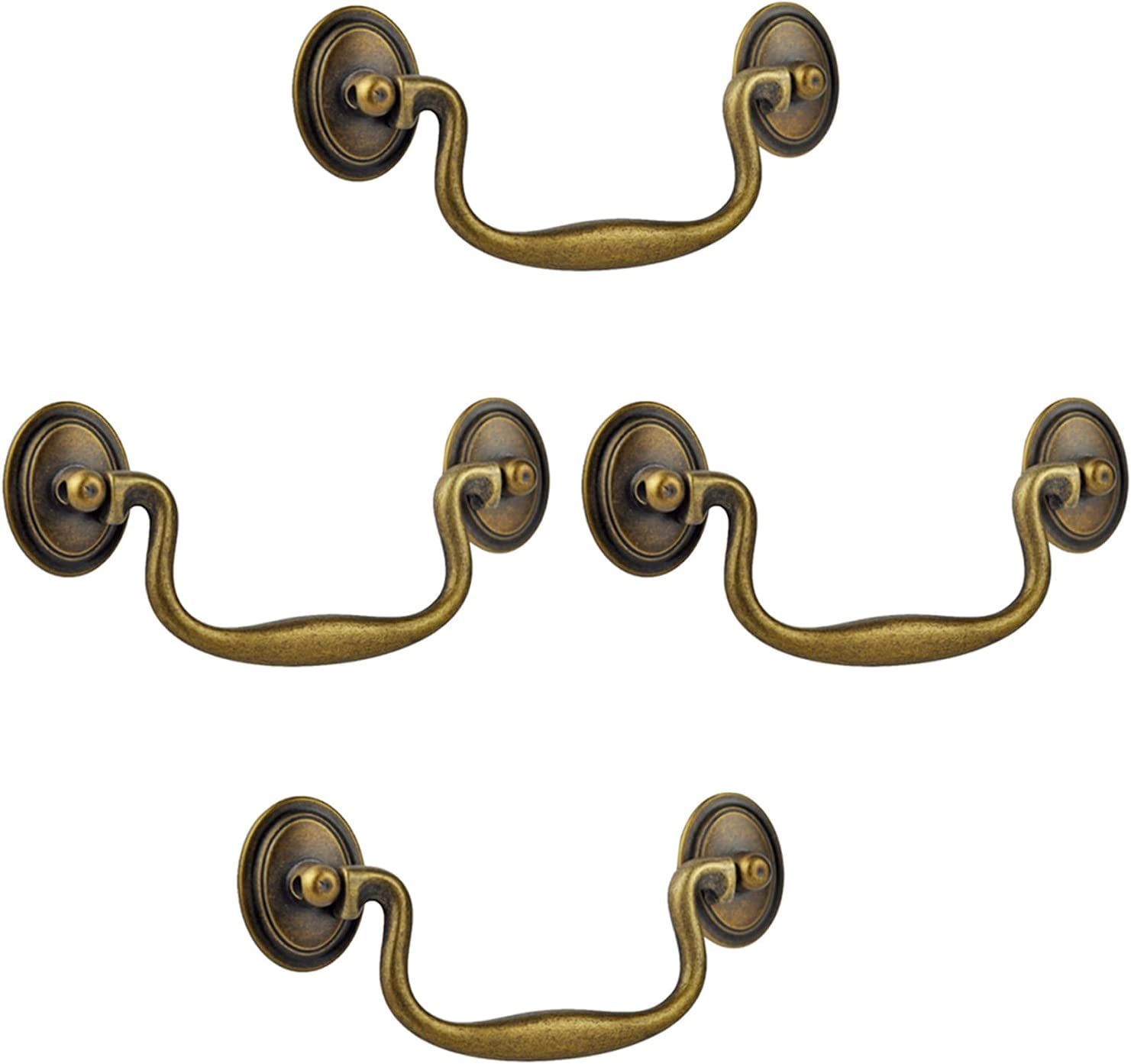 Zinc Alloy Retro Style Kitchen Cupboard Pull Handle Knob,4pcs