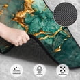 thumbnail image 3 of Honeii Emerald Color Gold Marble Print Car Foot Mat Four-Piece Set - Front & Rear Universal Car Floor Mats for SUVs, Trucks, Sedans, 3 of 7