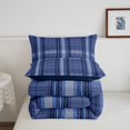 thumbnail image 4 of Manfei Modern Checkered Twin Comforter Sets,Geometric Check Bedding Set,Blue,Navy Blue Reversible,2-Piece,1 Comforter and 1 Pillowcase,2-Piece,1 Comforter and 1 Pillowcase, 4 of 6