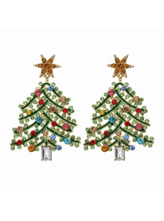 Beaded Christmas Tree Earrings