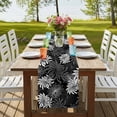 thumbnail image 4 of Black Grey Flowers Burlap Cotton Table Runner 18x72 Inches Long, Modern Abstract Blooms Floral Farmhouse Table Runners, Outdoor Dining Tablecloths Decor for Baby Shower/Party/Wedding, 4 of 8