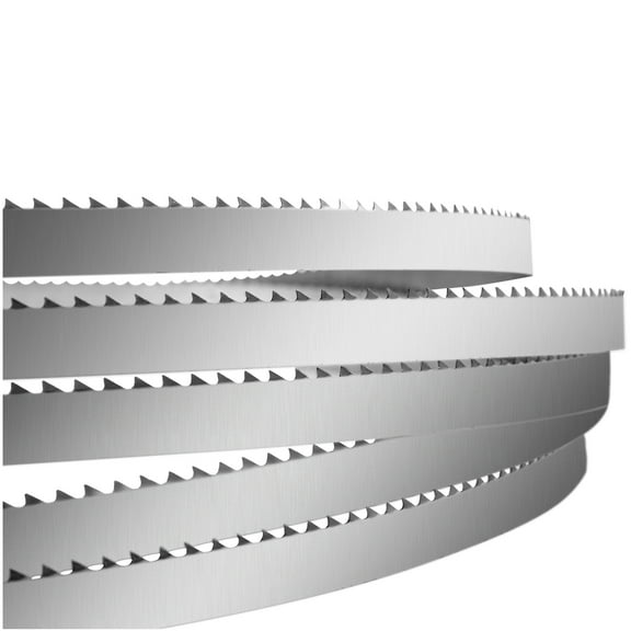 KFFKFF Durable Band Saw Blade, 65x0.63x0.02 inch, 5 PCS/Pack Replacement Meat Bandsaw Blades, Carbon Steel Construction, Rust-Resistant Packaging, Compatible with Commercial Bone Saw Machines