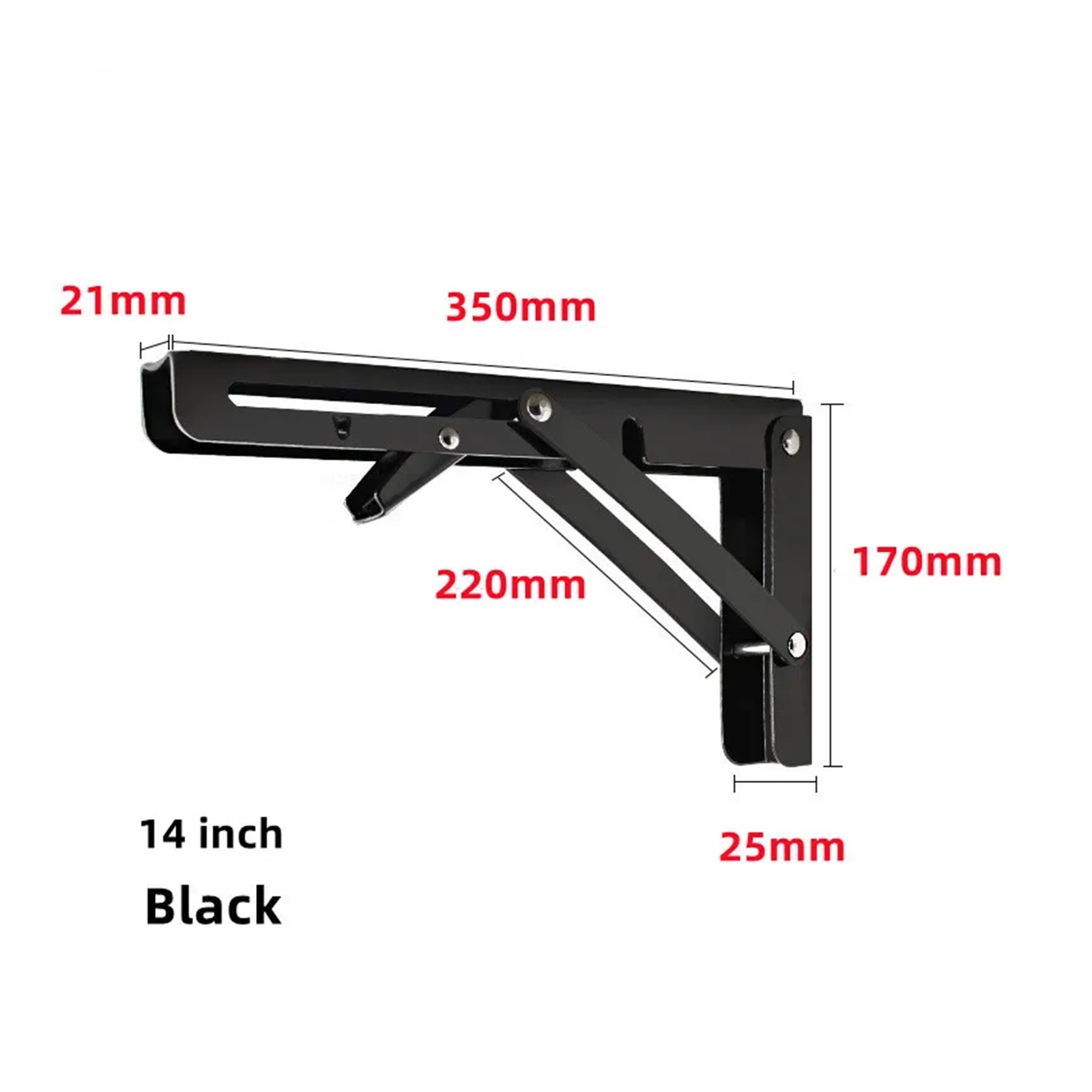 2pcs Heavy Duty Stainless Steel Folding Shelf Brackets Collapsible Wall Mounted L-Table Hinges for Bench Table with Screws
