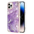 thumbnail image 1 of Funda de TPU de mármol para iPhone 14 Pro, púrpura 002, 1 of 5