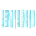 thumbnail image 1 of Graflsoa 9-Piece Hair Styling Comb Set with Wide & Fine Teeth for All Hair Types, Anti-Static, Light Blue, Salon & Home Use, Includes Massage & Detangling Combs, 1 of 6