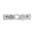 thumbnail image 5 of 14K White Gold Ring Band Toe Polished Hearts, 5 of 5