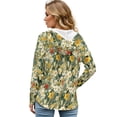 thumbnail image 2 of DISNIMO Flower Printed Hoodies for Women Waffle Sweatshirts Long Sleeve Pullover Tops Fall Winter Outfits, XL, 2 of 7
