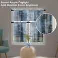 thumbnail image 6 of Blue Kitchen Window Curtains Valance and Tier Set, Grey Modern Rod Pocket Short Tier Curtain, Abstract Art Small Cafe Drapes for Kitchen Decor 52" x 24", 6 of 6