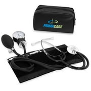 Primacare DS-9197-BKWM Professional Classic Series Manual Adult size Blood Pressure Kit, Emergency Bp kit with Stethoscope and Portable Leatherette Case, Nylon Cuff, Black