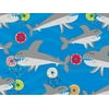 Pack of 1, Donut Feed The Sharks Embossed Wrapping Paper Roll, 24" x 833' For Party, Holiday & Events