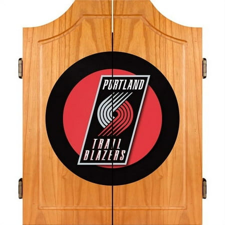 Portland Trail Blazers NBA Dart Cabinet Set with Darts and Board - Scarlet Red, Black