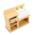 thumbnail image 3 of Exquisite 1:12 Environmentally Friendly Dollhouse Sink Unit, Mini Dollhouse Miniature Kitchen Cabinet, For Kids Pretend Toy Shooting Props Handcraft Sink, 3 of 8