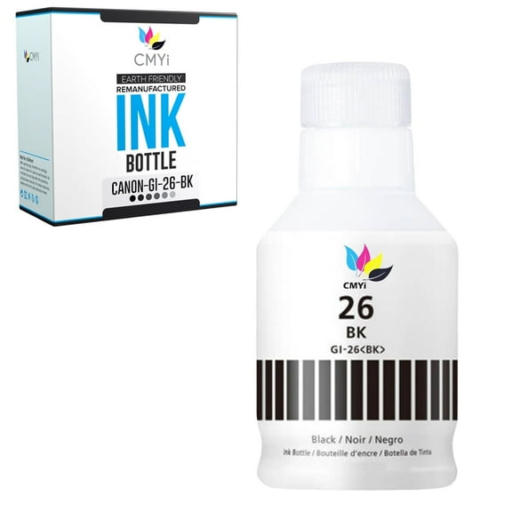 CMYi Inkjet Printer Ink Bottles Replacement Compatible for Canon GI-26, MAXIFY Series, 1 Black