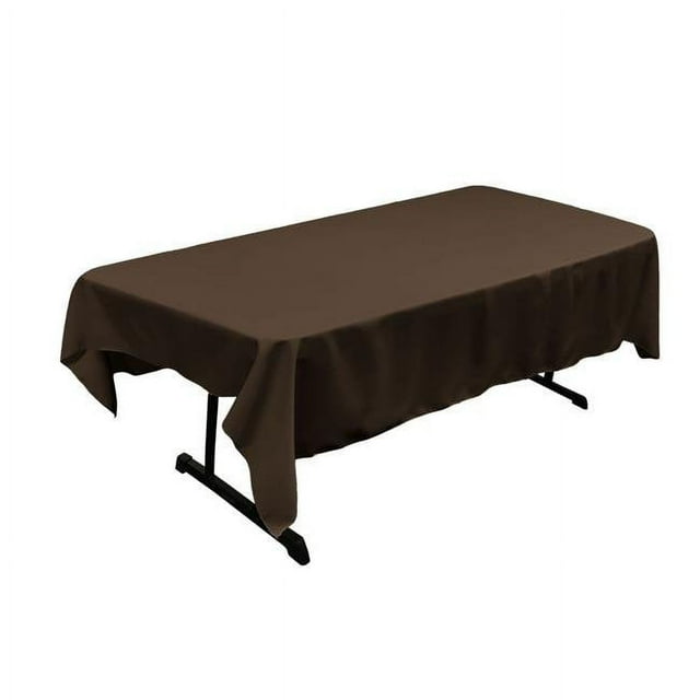 LA Linen TCpop60x90-BrownP22 Polyester Poplin Rectangular Tablecloth, Brown - 60 x 90 in.