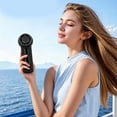 thumbnail image 4 of Mini Handheld Fan, Personal Ice Cooling Fan, Rechargeable Powerful Fan, Compact Pocket Fan, Portable Air Cooler with Rhinestone Decor Aesthetic Design for Travel Office Home Summer Use, Black, 4 of 4