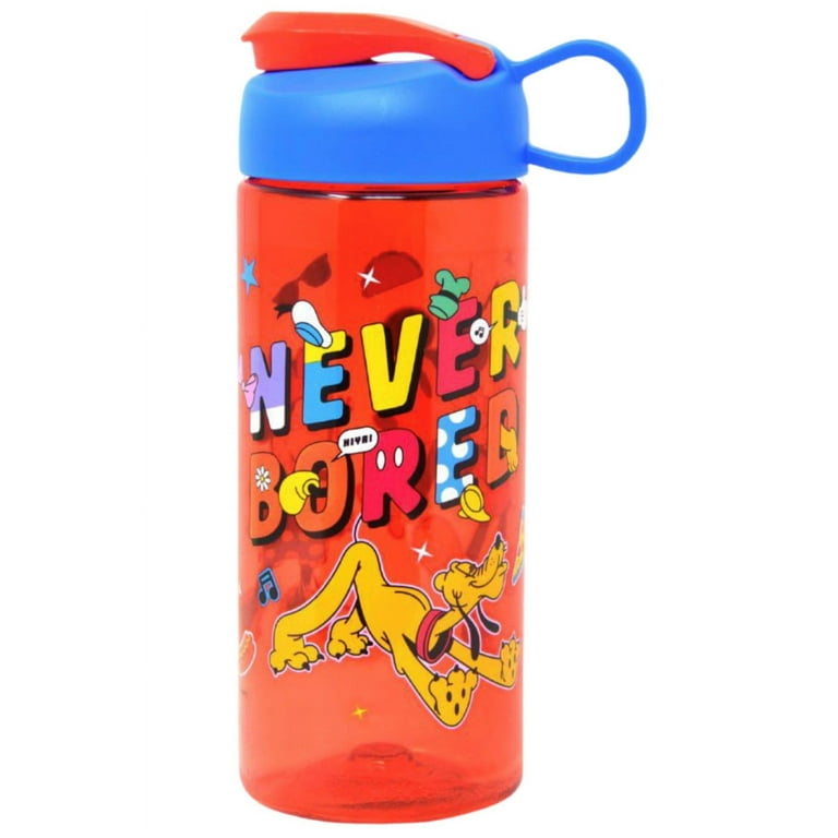 Disney Kids Plastic Snap Lid Water Bottle, BPA Free, Mickey