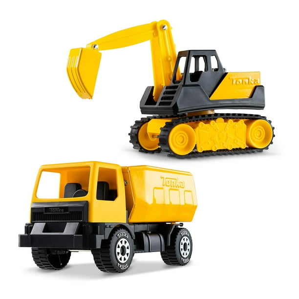 Camión volquete y excavadora Toy Tonka Steel Classics Giga Series