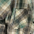thumbnail image 5 of Brnmxoke Flannel Hoodie Jacket Men Flannel Hoodie Shirts Long Sleeve Casual Vintage Button Down Plaid Shirt Jacket with Pocket Green,S, 5 of 5