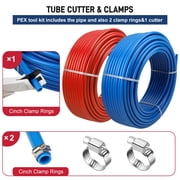PEX Pipe 1/2 Inch 100ft 2 Rolls PEX Tubing EVOH Pex-B Pipe Non Oxygen Barrier Durable Leakage-Proof Flexible for Residential Water Lines in Homes pex Radiant Heat Tubing(Red+Blue)