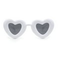 thumbnail image 2 of Womens Bubbly Bloated Round Balloon Heart Plastic Sunglasses White - Black, 2 of 4