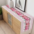 thumbnail image 4 of Valentines Day Table Runner - 108 Inch Long, Kitchen Dining Table Runner Dresser Scarves, Modern Love Heart Eucalyptus Leaf Pink Plaid Farmhouse Decor for Coffee Tables Wedding Party Banquet, 4 of 8