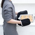 thumbnail image 1 of ADDHAT 1Par Guantes Térmicos De Cocina Doble Para Con Silicona Antideslizante Color Negro, 1 of 7