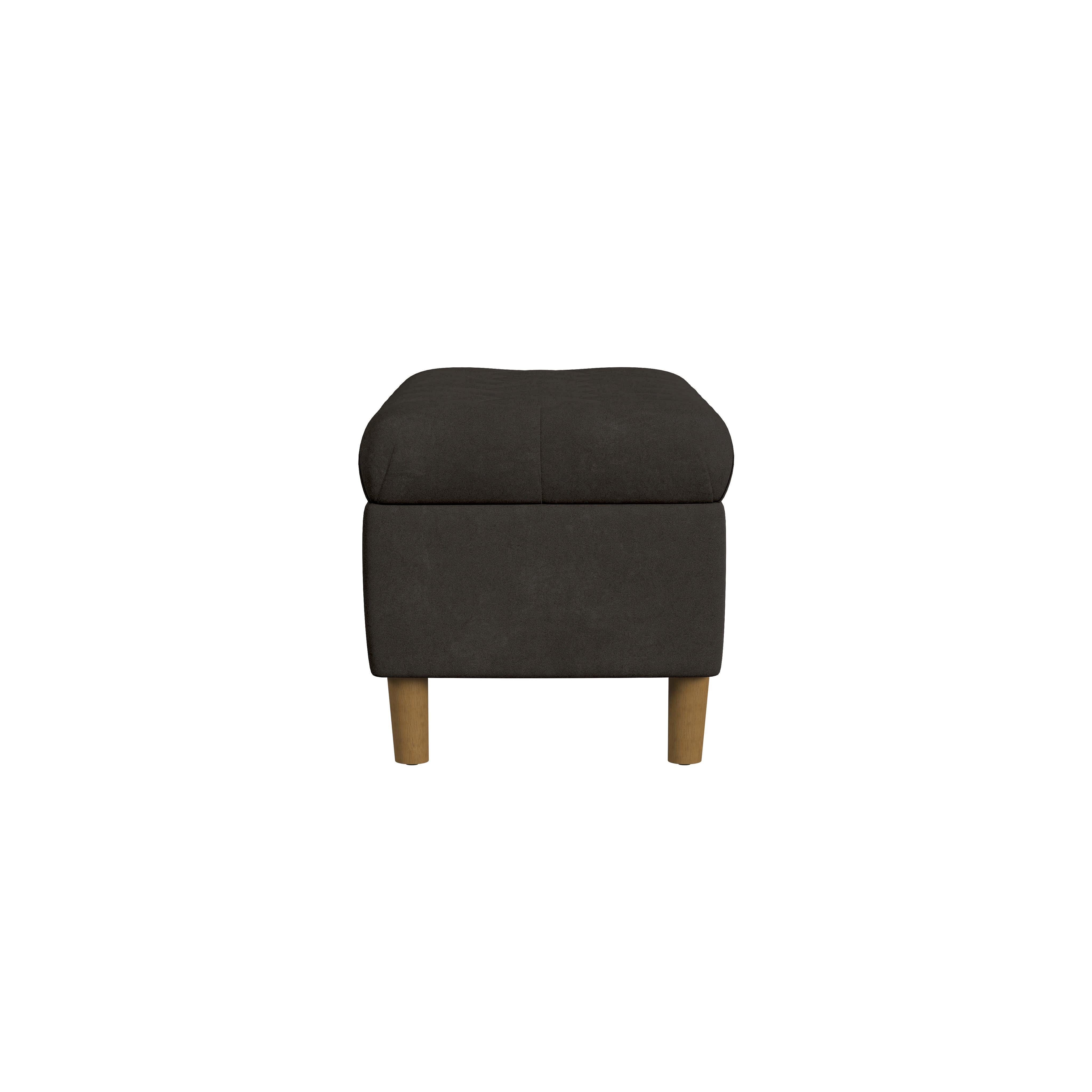 HomePop Button Tufted Storage Bench, 40"W x 18"D x 18"H, Chocolate Brown Velvet