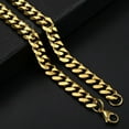 thumbnail image 3 of 3/5/7/9/11mm Wide 18"-24" Mens Stainless Steel Gold Tone Chain Cuban Curb Necklace, 3 of 6