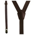 thumbnail image 3 of CTM  Brown Plaid Bow Tie with Brown Faux Leather Suspender Set (Men), 3 of 4
