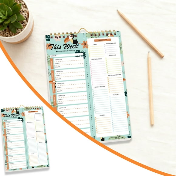 Present 52 Sheets Minimal Undated Planning Sheets For Fridge With Strong Magnets 8.5x11in Spring Bound Grocery And Meal Prep List Fridge 1 notebook Weekly Meal Plan Holiday Gift Makeup Organizers