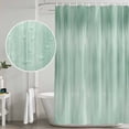 thumbnail image 4 of Polyester Fabric Green Shower Curtain, Modern Abstract Art Ombre Striped Waterproof Bathtub Curtain Bathroom Decor Set with Hooks 72 x 84 Inches, 4 of 6