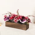 thumbnail image 2 of Flower Arrangement with Wooden Vase Artificial Flowers in Pot - Fake Flowers Roses Peonies Hydrangeas in Wooden Vase Potted Artificial Flower Centerpieces for Table Decor Living Room, 2 of 12