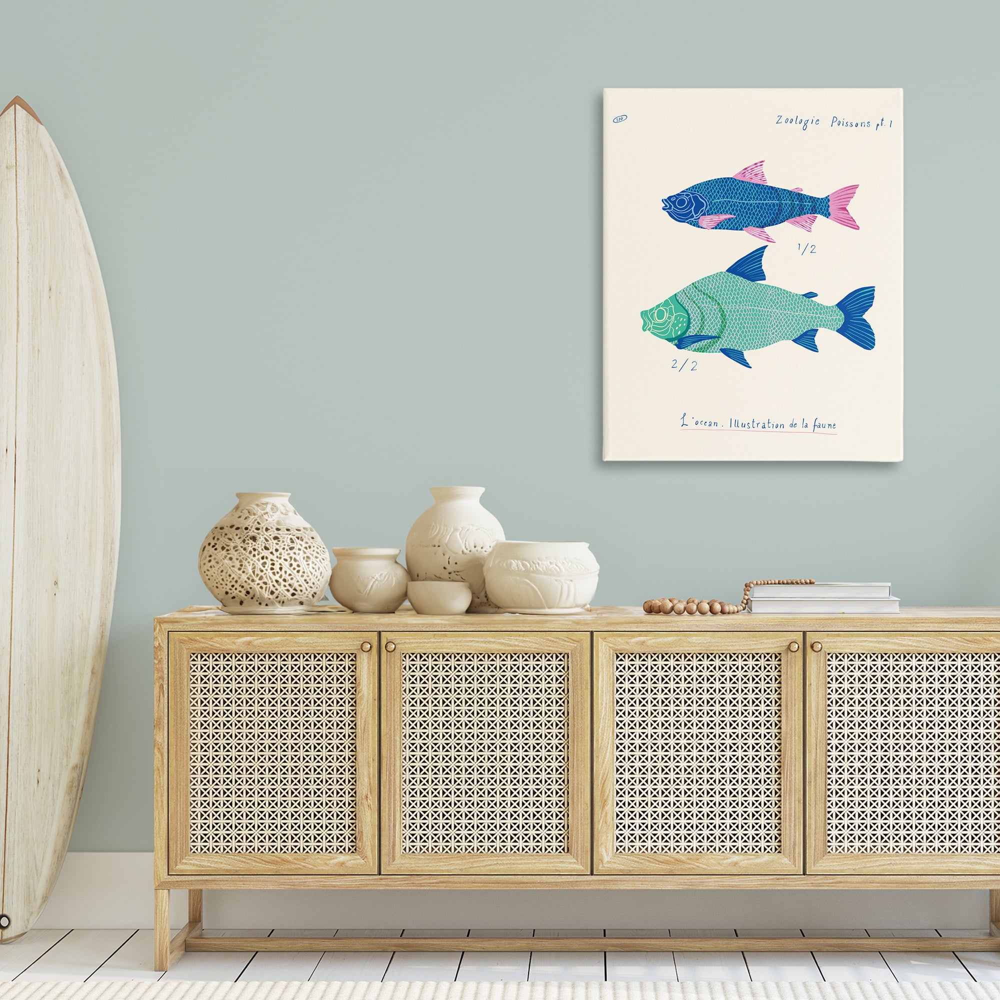 Stupell Industries Sea Fauna Studies Nautical & Beach Painting Wrapped Canvas Art Print Wall Art, 30 x 40