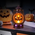 thumbnail image 2 of Halloween Pumpkin Lantern Night Light, Portable Handheld LED Decor with Warm Glow for Table Window Display, 2 of 4