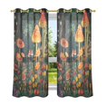 thumbnail image 6 of Yayeee Window Curtains Light Filtering 63"x42" Grommet Panel Pair Home Living Room Decor, Forest Mushroom, 6 of 7