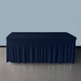 thumbnail image 2 of Gowinex Navy Blue 6' ft. Spandex Table Skirt 72Lx30Wx30H Rectangular Fitted Stretch Tablecloth, 2 of 6