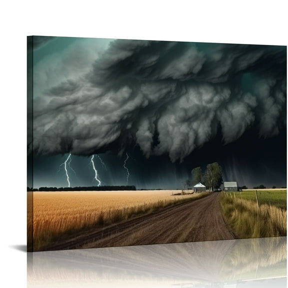 Nawypu  Tornado Lightning Category Field Severe Weather Poster Canvas Picture Printing Art Decoration Living Room Bedroom Home Background Wall Decoration