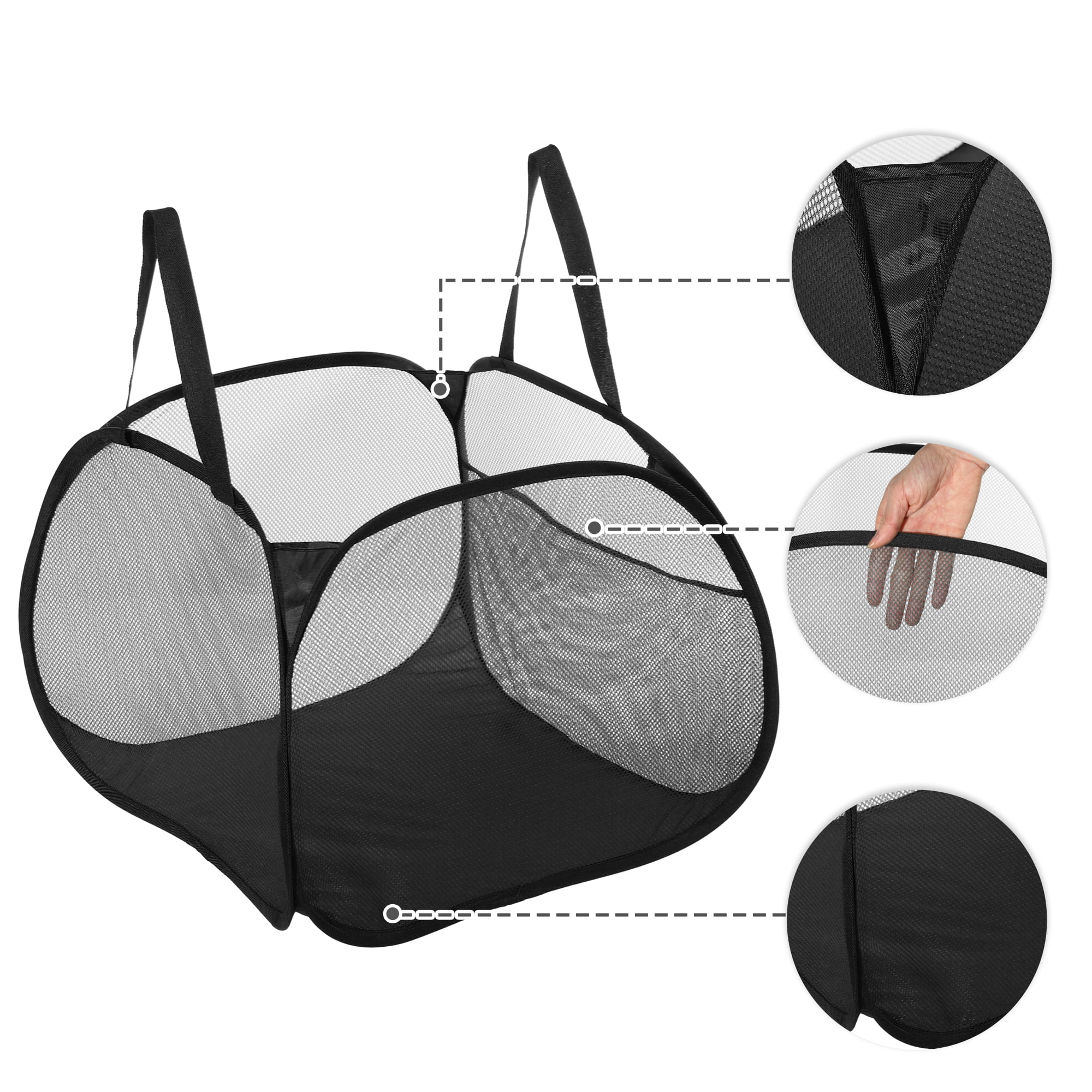 Unique Bargains Hamper Basket for Bathroom 1 Pc Black