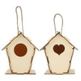 2 Set DIY Birdhouse Poplar Composite Board Bird Box Kids DIY Build and